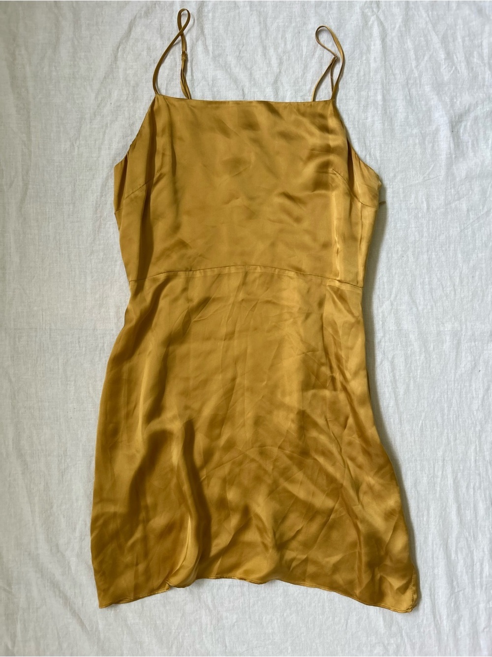 Wilfred Mustard Yellow Satin Mini Dress - Picture 4 of 6